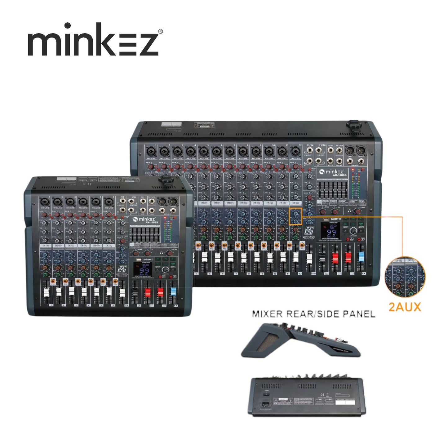 Minkez AM-8USB AM-12USB Audio Mixer